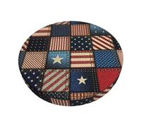 BUULOO Round Barstool American Flag Patchwork Cover, Washable Elastic Seat Cushion Cover For Chairs With A Diameter Of 30 To 35 Cm.