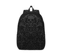 BUULOO Shoulder Gothic Wallpaper Skull Bag, Casual Travel Bag, Girls Laptop Backpack, Lightweight Canvas Backpack, Men, Work Daily Backpacks.