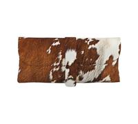 BUULOO Soft Leather Red And White Cowhide Eyeglasses Case,Portable Slim Eyeglasses Case For Women,Anti-Scratch Sunglasses Case For Women,Sunglasses Case For Men.