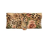 BUULOO Soft Leather Striped Leopard Eyeglasses Case,Portable Slim Eyeglasses Case For Women,Anti-Scratch Sunglasses Case For Women,Sunglasses Case For Men.