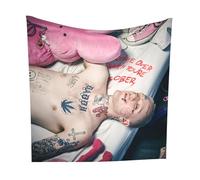 Buulotpp Lil Peep Come Over When You're Sober Pt 1 Album Tapestry Poster Size 28" x 28" Wall Living Room Bedroom Wall Decor Wall Hanging Decoration Frameless Art Gift Wall Cloth 70x70 cm