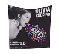 Buulotpp Olivia Rodrigo Guts Music Album Tapestry Poster Size 28" x 28" Wall Living Room Bedroom Wall Decor Wall Hanging Decoration Frameless Art Gift Wall Cloth 70x70 cm