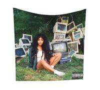 Buulotpp SZA Ctrl Art Music Album Tapestry Poster Size 28" x 28" Wall Living Room Bedroom Wall Decor Wall Hanging Decoration Frameless Art Gift Wall Cloth 70x70 cm