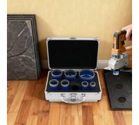 BuuManbo Heavy-Duty Diamond Drill Core Bit Kit, 8 Sizes from 20mm to 65mm, Vacuum Brazed with Storage Box, Professional Quality for Hard Surfaces like Marble & Brick