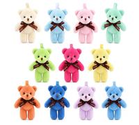 Buuraqq 10PCS Mini Bear Keyring Tiny Bear for Bag