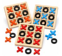 Buuraqq 3Pcs Tic Tac Toe Game Set, Wooden Noughts and Crosses Boards