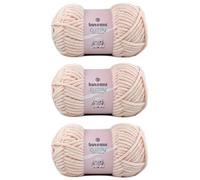 Buvemu Cuddly Velvet Chenille Yarn, Super Soft Fluffy Bulky for Knitting Crocheting Blanket Amigurumi, Durable for Shedding, 100 Gram (3.53 Ounces) 109 Yards (100 Meters) (Nude) (3 Skeins)