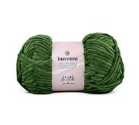 Buvemu Cuddly Velvet Chenille Yarn, Super Soft Fluffy Bulky for Knitting Crocheting Crafting Blanket Amigurumi, Durable for Shedding, 100 Gram (3.53 Ounces) 109 Yards (100 Meters) (Green)