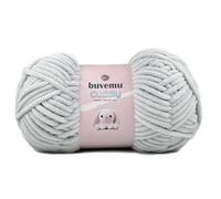 Buvemu Cuddly Velvet Chenille Yarn, Super Soft Fluffy Bulky for Knitting Crocheting Crafting Blanket Amigurumi, Durable for Shedding, 100 Gram (3.53 Ounces) 109 Yards (100 Meters) (Light Gray)