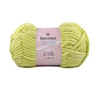 Buvemu Cuddly Velvet Chenille Yarn, Super Soft Fluffy Bulky for Knitting Crocheting Crafting Blanket Amigurumi, Durable for Shedding, 100 Gram (3.53 Ounces) 109 Yards (100 Meters) (Chartreuse)