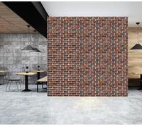 BUVU Vinyl Wallpaper 0.53 x 10 m Washable Wallpaper Red Brick Wall Motif