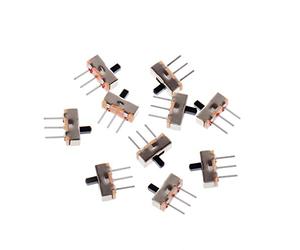Buwei 10 Pcs 2 Position On/Off SPDT 1P2T 3 Pin PCB Panel Mini Vertical Slide Switch SS12D00G3