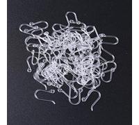 Buwei 100 Pcs/pack Non-Allergic Plastic Ear Shape Wire Hooks Clear Resin Earring DIY Jewelry Making Accessories