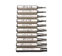 Buwei 10PCS CR-V Torx Screwdriver Bits Set T3 T4 T5 T7 T8 T9 T10 T15 T20 Mobile Repair Bit Plum Blossoms Repairing Head