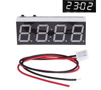 Buwei 12V 5-24V Electronic Voltmeter Thermometer Clock for Car Auto LED Monitor Module