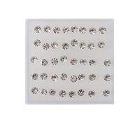 Buwei 20 Pairs Colorful Faux Rhinestone Plastic Ear Studs Hypoallergenic Earrings