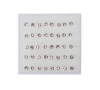 Buwei 20 Pairs Colorful Faux Rhinestone Plastic Ear Studs Hypoallergenic Earrings