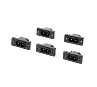Buwei 5 Pcs IEC320 C8 2 Terminal Power Plug Inlet Socket AC 250V 2.5A