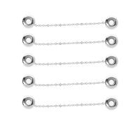 Buwei 5Pcs Safety Chain Rubber Stopper Beads Stainless Steel For Snake Chain Bracelets