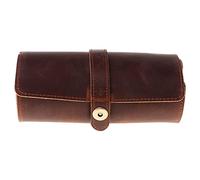 Buwei Faguo 3 Slots Genuine Leather Watch Roll Travel Case Vintage Horse Leather Watch Boxes