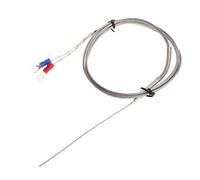 Buwei K-Type Thermocouple Probe 1mm x 100mm 2-wires Temperature Sensors 2-Terminals 1m
