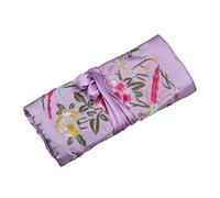 Buwei Oriental Silk Jewellery Roll Wrap Jewelry Pouch Organizer Travel Storage Case