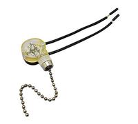 Buwei Pull Chain Switch ON-OFF 250V 3A for Wall Lamps, Ceiling Pendant, Ceiling Fan, Metal & Plastic, Silver