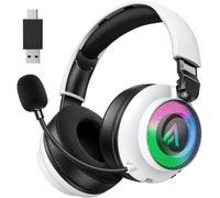 Buwnia Wireless Gaming Headset for PS5 PS4 PC Switch - 2.4GHz USB-A/C Dongle & Bluetooth 5.3, 7.1 Surround Sound, 40H Battery, Noise-Cancelling Mic, RGB Lighting, Compatible with Laptop Mac Mobile