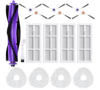 BUXEBUX 16 Pack Replacement Parts for Narwal Freo Robot Vacuum Cleaner Spare Accessories Kit, 1 Main Roller Brush, 4 Hepa Filters, 4 Mop Pads, 6 Side Brush, 1 Clean Tool.