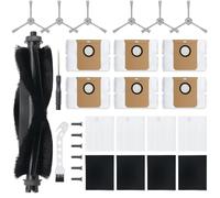 BUXEBUX 19Pack Replacement Parts Accessories for Eufy L60/L60 Hybrid/L60/L50 Series Robot Vacuums Kit, 1 Main Roller Brush, 4 Hepa Filters, 6 Side Brushes, 6 Dust Bags, 1 Screwdriver, 1 Clean Tool