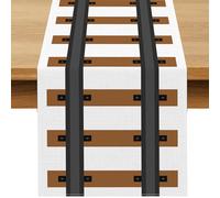Buxiuer Polar Railroad Train Track Table Runner Christmas Train Express Birthday Party Decoration Wild West Dining Room Home Kitchen Island Decor (13" x 72")