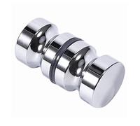 BuxiuGK 1 Pcs Shower Door Handle,Shower Screen Knobs Handles Round Aluminium Alloy Chrome Finish Solid Single Hole for Shower Glass Door Bathroom Sliding Door,30mm