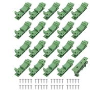 BuxiuGK 10 sets(20Pcs）DIN C45 Rail Adapter 35mm PCB DIN C45 Circuit Board Bracket Insulating Plastic with 40 Mounting Screws,Green