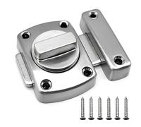 BuxiuGK 1Pcs Door Bolt Rotate Bolt Latch Gate Stainless Steel Lock with 6 Screws for Door Latch for Bathroom Cabinet Door - Silver