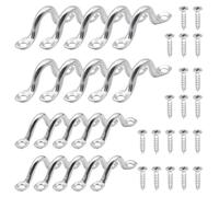 BuxiuGK 20Pcs Kayak Deck Loops M5 M4,Pad Eye Strap Plate 304 Stainless Steel with 40 Screws for Kayak Decks Canoe Rigging