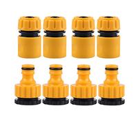 BuxiuGK 4 Pairs(8 Pieces) 1/2 Inch and 3/4 Inch Size 2-in-1 Garden Hose Quick Connector,Plastic Quick Hose End Quick Connect Fitting for Garden and House Faucet