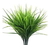 BuxiuGK 4 Pcs Green Artificial Plastic Shrubs 37cm Fake Wheatgrass Artificial Green Plants for Outside Main Table Kitchens Office Wedding Garden Decor