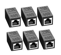 BuxiuGK 6Pcs RJ45 Coupler,RJ45 Coupler Ethernet Extension 8P8C for Cat8/Cat7/Cat6/Cat5e/Cat5 Extending the Ethernet Cable Network Cable Coupler Female to Female,Black
