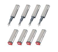 BuxiuGK 8 Piece Push to Open System Damper Buffer Magnetic Catch Cabinets Door Drawer Hinges and Adhesive for Door Cabinets Drawers - Silver Grey