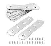 BuxiuGK 8 Pieces 94x20 mm Flat Brace Flat Bracket Stainless Steel Heavy Duty Straight Repair Joining Mending Flat Bracket for Furniture Fixation