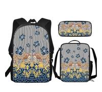 Buxolandt 3Pcs Backpack Sets for Teen,Leopard Pattern Cute Colorful Bookbag School Daypacks for Elementary Middle Students Stationery Bag and Lunch Bag for Back-to-School Season