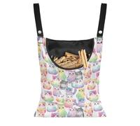 Buxolandt Clothespin Storage Bag Cat Family Print Washable Convenient Hanging Hook for Washing Line Storage Sack Indoor Outdoor