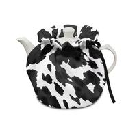 Buxolandt Cow Pattern Tea Cosy for 4 Cups Teapot,Heat-Resistant Teapot Cover w/ 3-Layer Padding, Machine Washable & Foldable for British Breakfast & Coffee Time