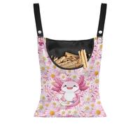 Buxolandt Daisy Axolotl Hanging Peg Bag, Hang On The Line Peg Bag with Hanger, Easy Hanging Hook, Reusable Peg Bags for Washing Line, 37 x 30.5 cm Pink