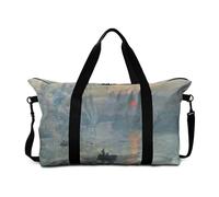 Buxolandt Extra Large Foldable Travel Duffle Bag 30 L Capacity - Impression Sunrise Print Adjustable Crossbody Shoulder Strap & Side Zip Pockets, Cabin Bag for Gym, Sports, Overnight Trips