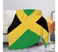 Buxolandt Jamaica Flag Prints Soft and Warm Blanket Fleece Throw Blanket for Couch, Sofa Lightweight Blanket for Bed, Sofa, Couch, Camping, and Travel Blankets Gifts Green