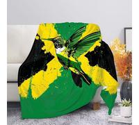 Buxolandt Jamaican Flag Hummingbird Thermal Blankets for Couch Bed Sofa Bed Blanket Fuzzy Soft Warm Throw Blankets for Couch, Sofa, Chair, Bed, Camping Home Decorative Throw Blanket Green