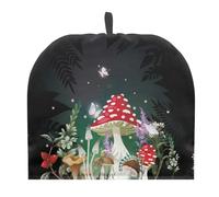 Buxolandt Large Tea Cosy for Teapot-Creative Kitchen Accessories Tea Pot Dust Cover Red Mushroom Print Waterproof Wear-Resistant With Drawstring for Hotel Restaurant Tea Party