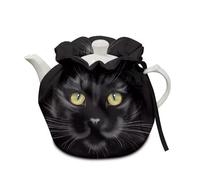 Buxolandt Large Tea Cosy for Teapots - Vivid Black Cat Breakfast Pot Cover,Thermal Insulated Washable Cotton Cover, for Garden Parties & British Afternoon Tea (2-4 Cups)