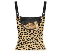 Buxolandt Leopard Texture Print Hanging Peg Bag, Hang On The Line Peg Bag with Hanger, Easy Hanging Hook, Reusable Peg Bags for Washing Line, 37 x 30.5 cm Yellow
